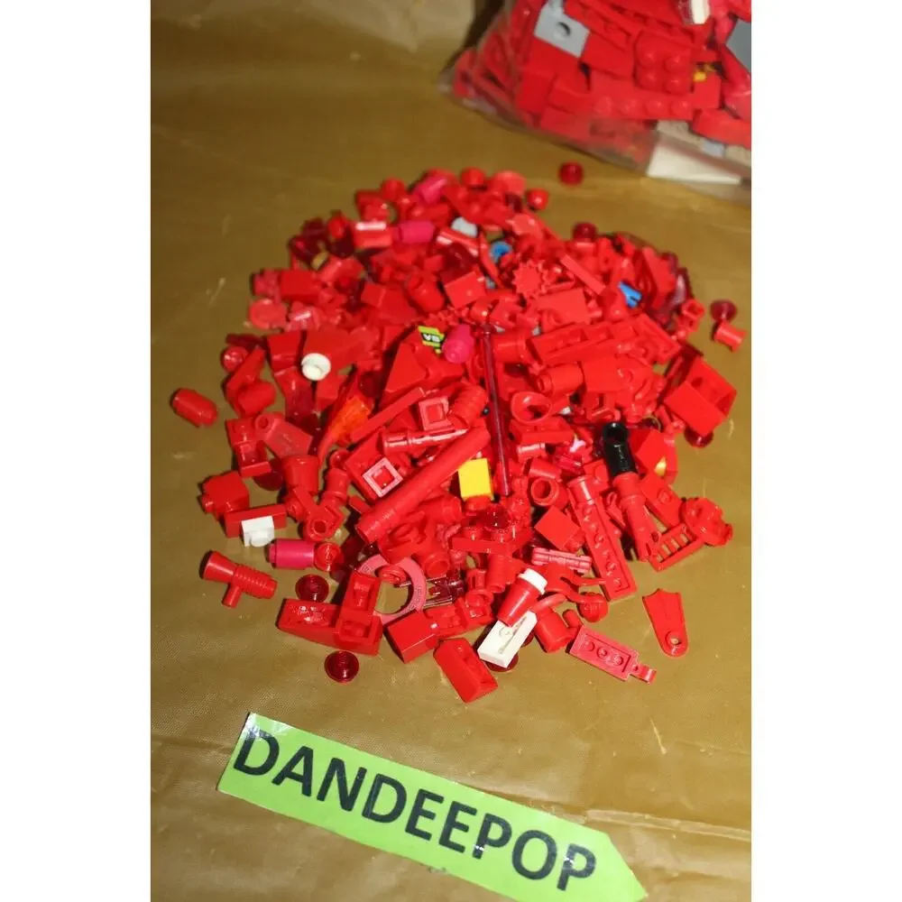 586 All Red Lego Parts Bricks Pieces Building Toys